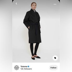 Toteme black Chelsea coat wool coat gently used size large